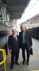 Jack and Andy at Paddington Station, returning from Lance Haslam's funeral
