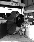 Latha trying to keep warm on a field trip